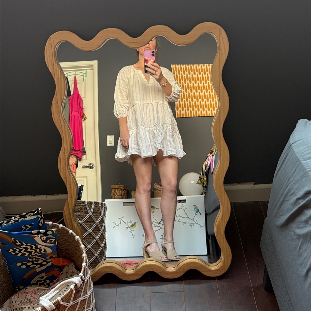 Lemlem Striped Pink and White Mini Dress Beachcover